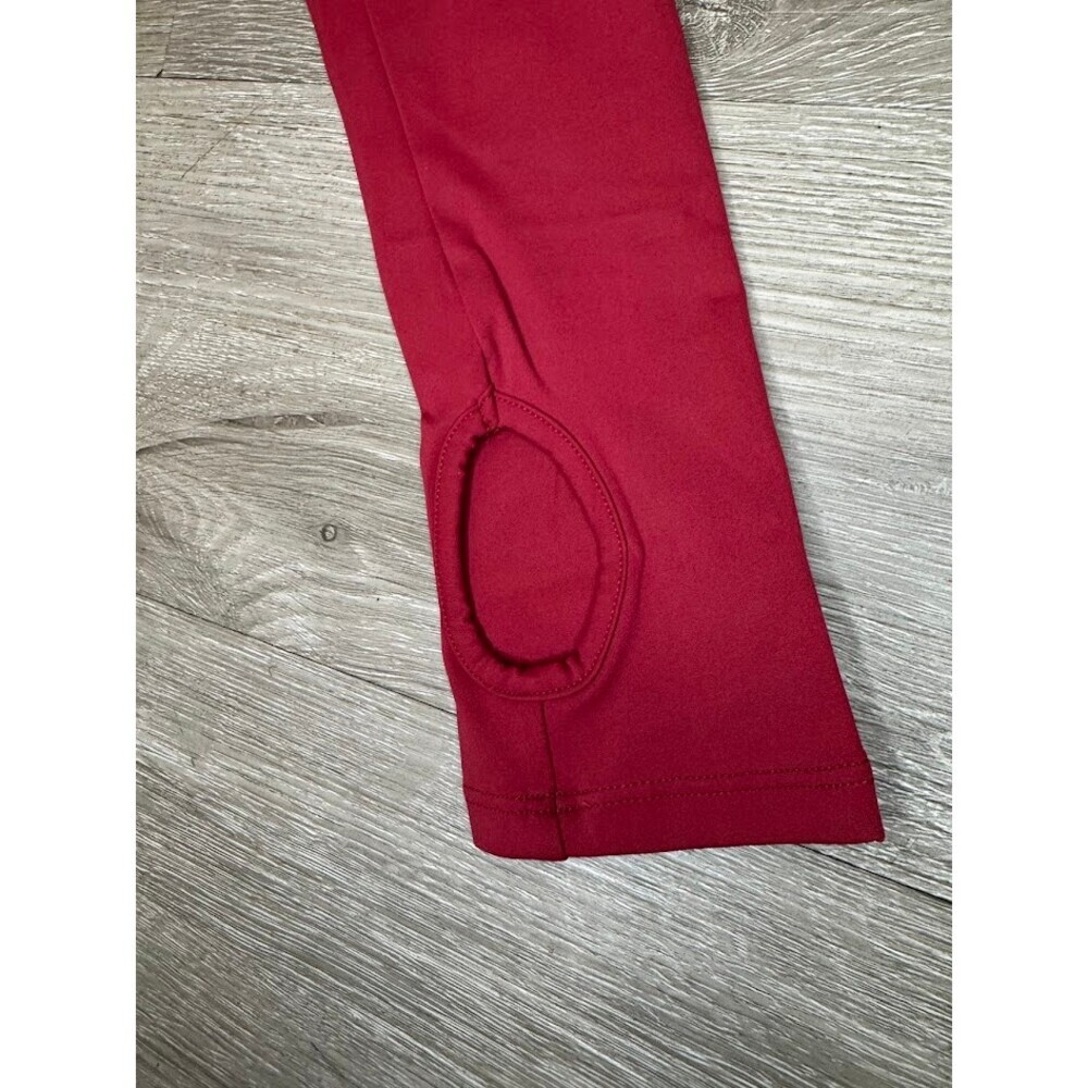 Red Fitted Long Sleeve Zip Jacket Workout Athleisure Activewear - Picture 4 of 6